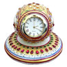 gold painted marble table clock